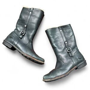UGG Australia Bellevue Leather Boots — Black, Women’s Size 8.5